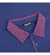 Thumbnail Close-up of patterned designer collar on midnight blue polo.