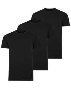 Bigdude 3 Pack Plain T-Shirts Black