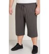 Thumbnail Model wearing charcoal cropped sweatpants, angled view.