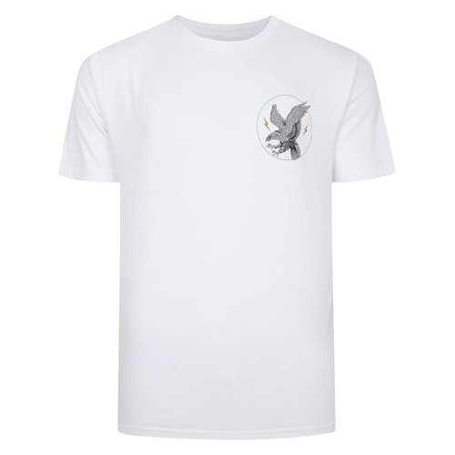 Bigdude Eagle Print T-Shirt White Tall