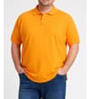 Thumbnail Orange tall polo shirt worn with blue jeans.