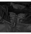 Thumbnail Close-up of hood and top zip on black jacket.