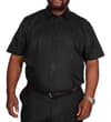Thumbnail Black short sleeve button-up shirt shown on model.