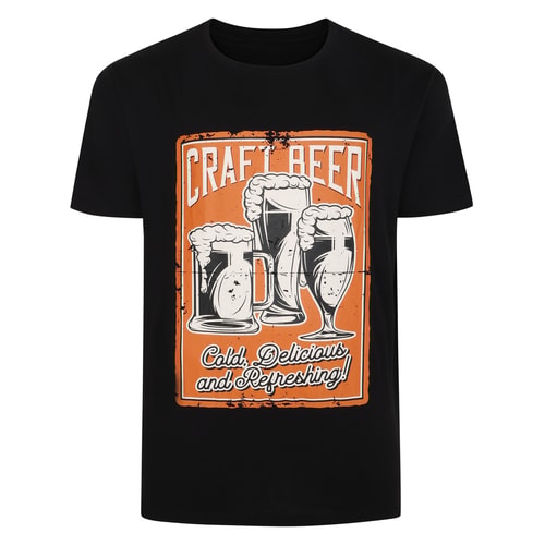 Bigdude Craft Beer Print T-Shirt Black