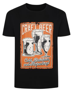 Bigdude Craft Beer Print T-Shirt Black
