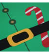 Thumbnail Close-up of belt buckle and candy cane front print.