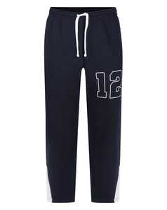 Bigdude Zipped Hem Varsity Sweatpants Navy