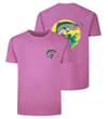Thumbnail Front and back view of dusted grape fish print T-shirt.
