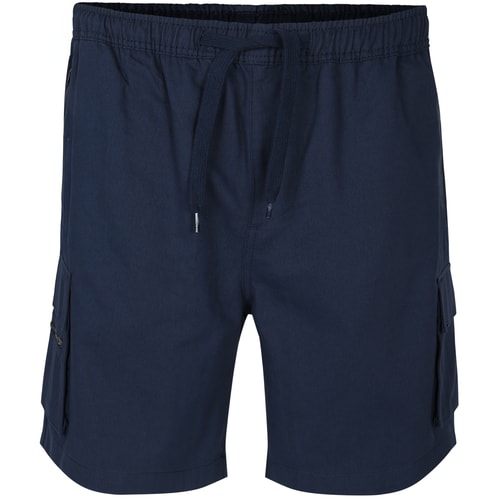 Bigdude Elasticated Waist Zip Pocket Cargo Shorts Navy | BigDude