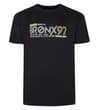 Thumbnail Black crew neck T-shirt with Bronx 97 front print.