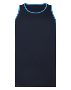 Bigdude Tank Top With Contrast Piping Navy/Bright Blue