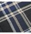Thumbnail Close-up of the charcoal, blue and cream check fabric.