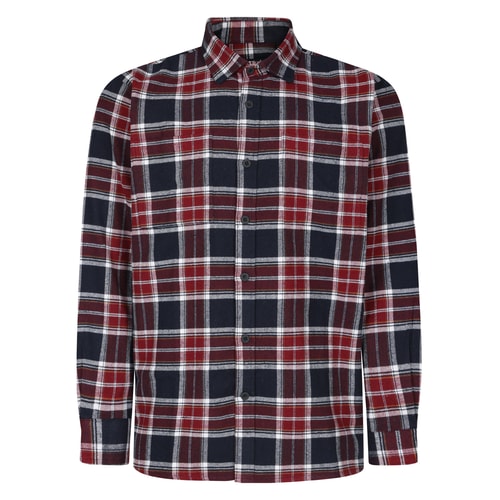 Bigdude Heavy Flannel Overshirt Navy Tall