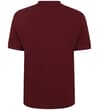 Thumbnail Burgundy plain polo shirt, back view.