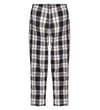 Thumbnail Brown, grey and navy checked PJ pants, back view.