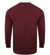 Thumbnail Burgundy long sleeve rugby shirt with white collar, back view.