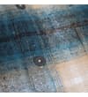 Thumbnail Close-up of front button placket on turquoise check flannel.