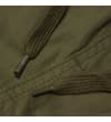 Thumbnail Close-up of khaki shorts drawstring ends and stitching.