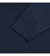 Thumbnail Close-up of the ribbed sleeve cuff and soft jersey fabric on a navy long sleeve rugby shirt.