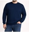 Thumbnail Navy crew neck sweatshirt, front view on model.