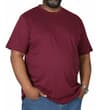 Thumbnail Burgundy short-sleeve grandad T-shirt worn from front.