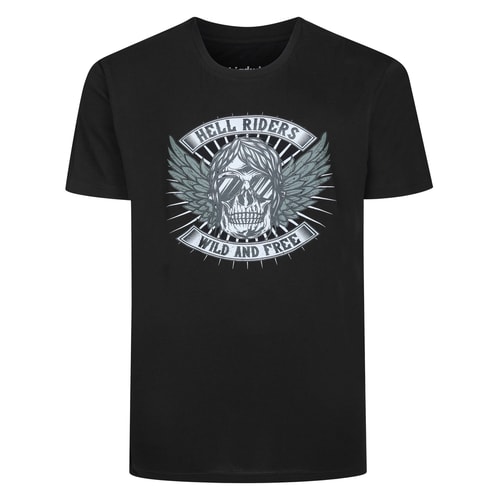 Bigdude Hell Riders Print T-Shirt Black