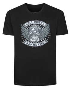 Bigdude Hell Riders Print T-Shirt Black