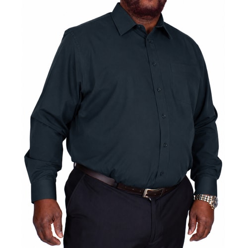 BigDude Classic Long Sleeve Poplin Shirt Navy