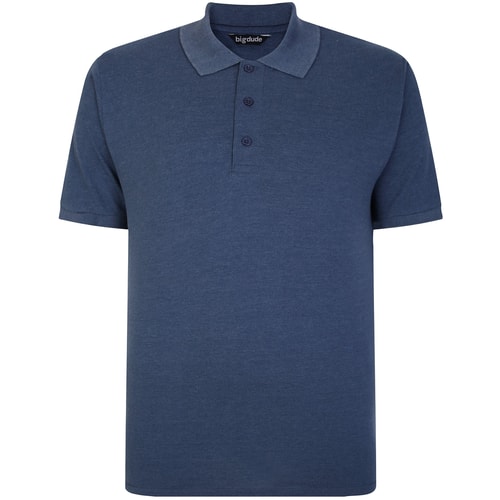 Bigdude Plain Polo Shirt Denim Tall