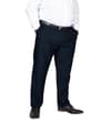 Thumbnail Navy trousers front view with hands in side pockets.