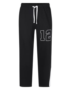 Bigdude Zipped Hem Varsity Sweatpants Black