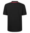 Thumbnail Back view of black short-sleeve polo shirt.