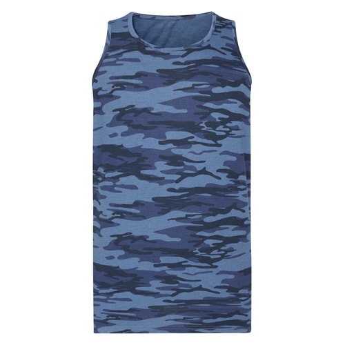 Bigdude Camo Tank Top Navy Tall