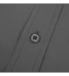 Thumbnail Close-up of gray shirt front placket with button detail.