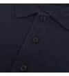 Thumbnail Navy polo shirt three-button placket close-up.