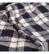 Thumbnail Brown, grey and navy checked flannel fabric close-up.