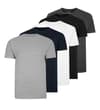 Thumbnail Five plain crew neck T-shirts grouped in assorted colours.