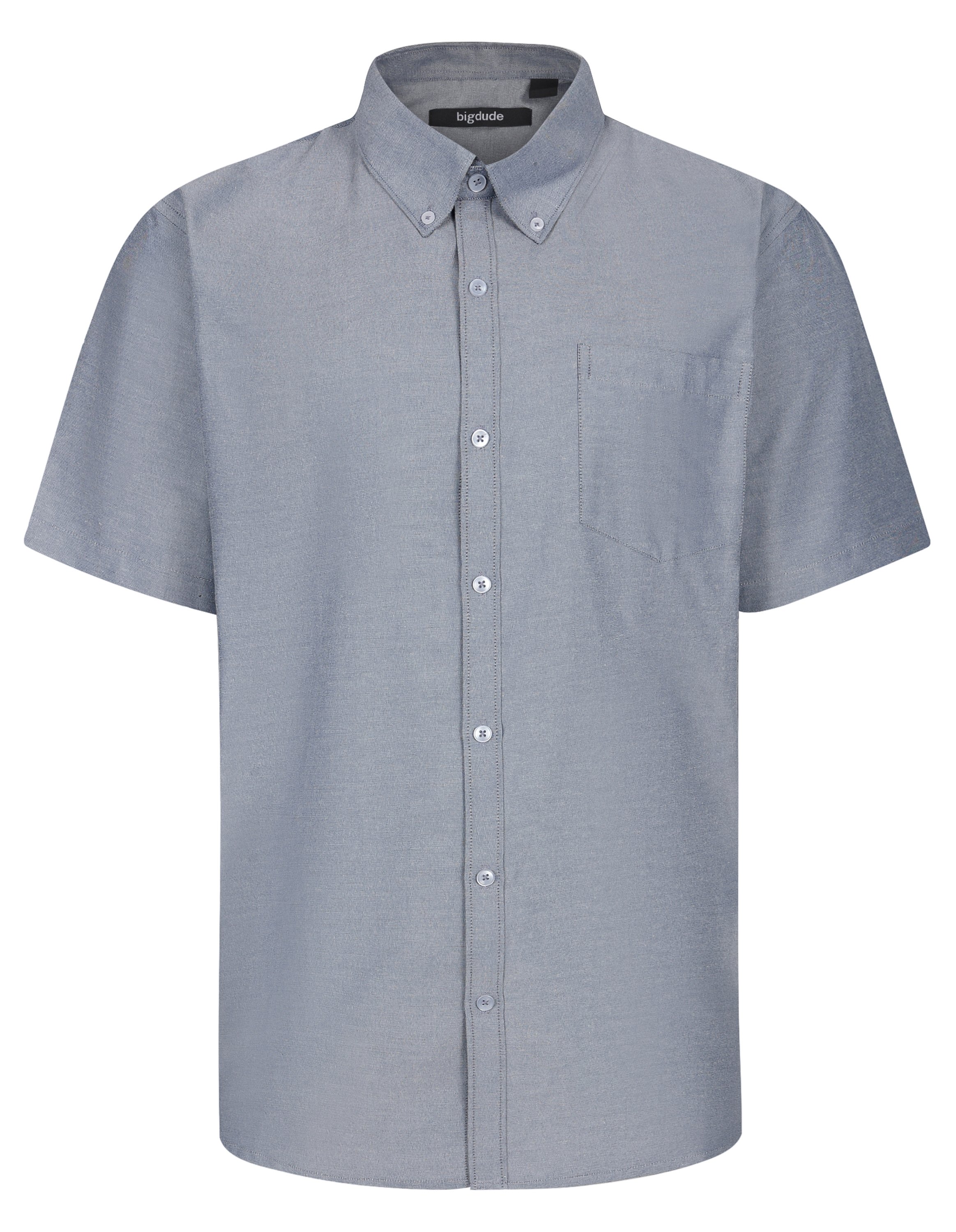 Bigdude Checked Poplin Short Sleeve Shirt Turquoise/Black | BigDude