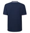 Thumbnail Back view of navy polo shirt with tipped collar and cuffs.