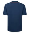 Thumbnail Navy polo shirt back flat view with red collar tipping.