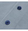 Thumbnail Close-up of blue buttons on the light blue placket.