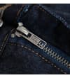 Thumbnail Raw wash jeans close-up of zip fly detail.