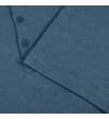 Thumbnail Blue henley T-shirt sleeve and placket close-up.