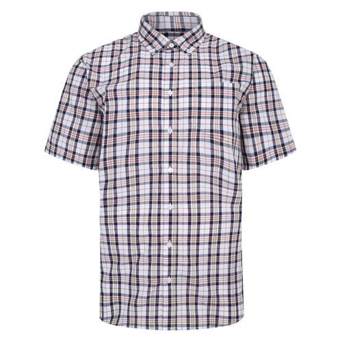 Bigdude Button Down Collar Checked Shirt Yellow/Navy Tall