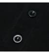 Thumbnail Close-up of black polo placket with black buttons.