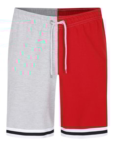 Bigdude Spliced Loopback Shorts Grey Marl/Red
