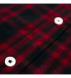 Thumbnail Close-up of white buttons on the red and navy check pattern.