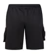 Thumbnail Back view of black cargo shorts with rear patch pocket.