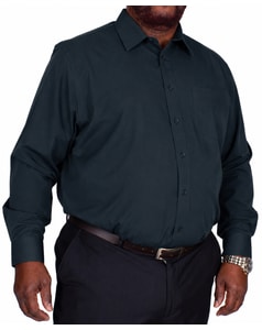 Bigdude Classic Long Sleeve Poplin Shirt Navy Tall