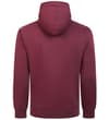 Thumbnail Burgundy pullover hoody back view with hood up.